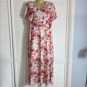 Prairie Maxi Dress S/M Cottagecore Boho Elastic Waist Romantic